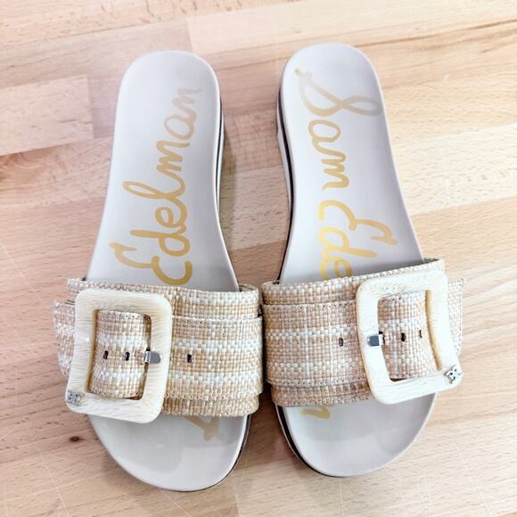 Sam Edelman Ariane Sandal Neutral Tan Buckle Sip On Size 7 - Picture 2 of 7